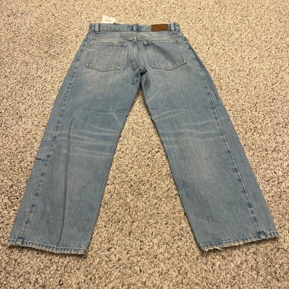 NWT Madewell Pierced Barrel Leg Jeans Sz 24 Petite Light Wash Denim - Picture 6 of 6